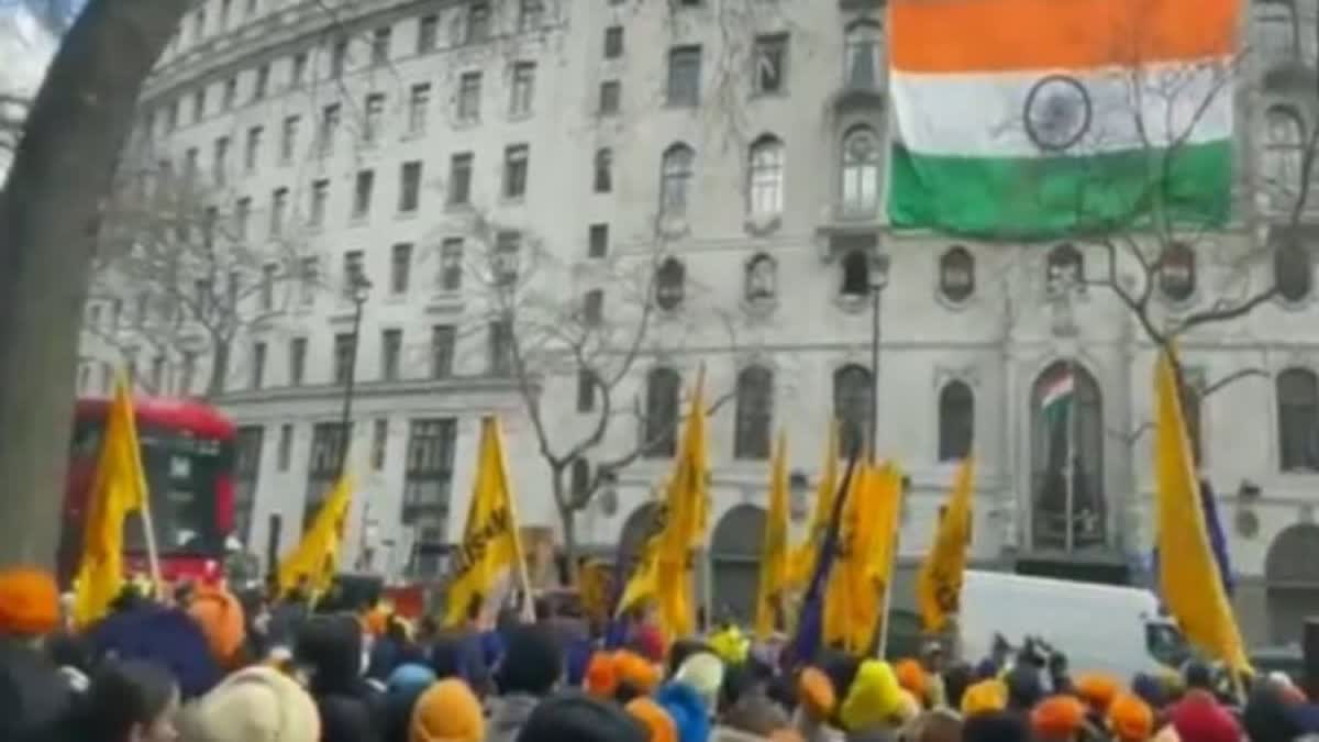 Khalistani supporters protest in London