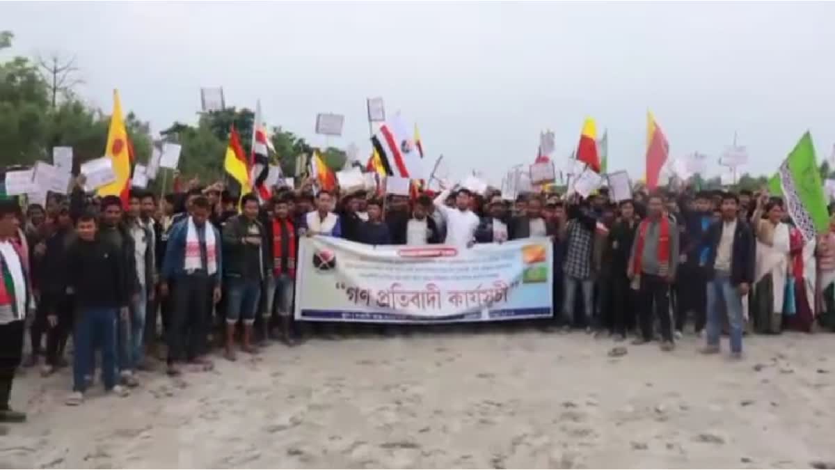 Locals protest in Majuli