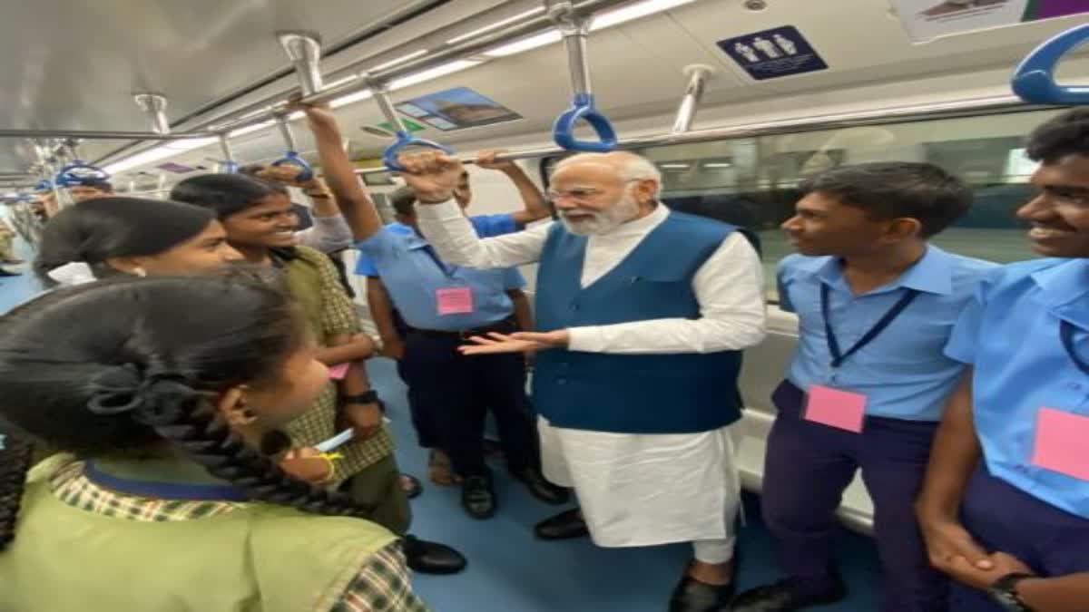 Modi inaugurates White Field Krishnarajpura Metro Line