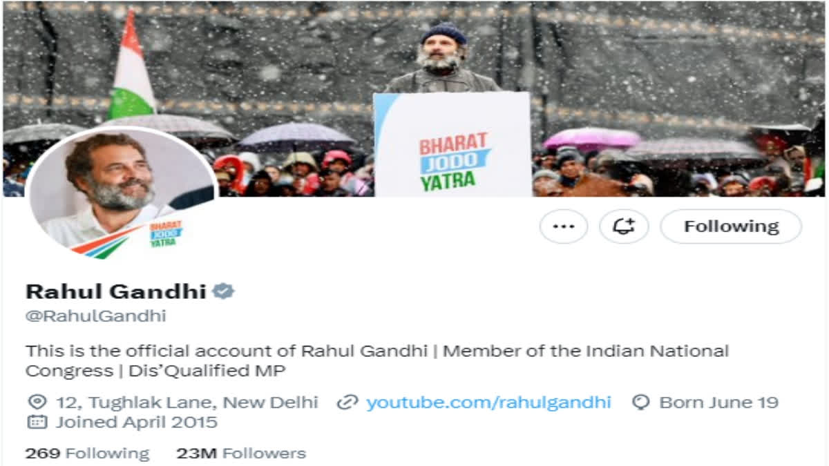 Rahul Gandhi updated his Twitter account by writing Disqualified MP