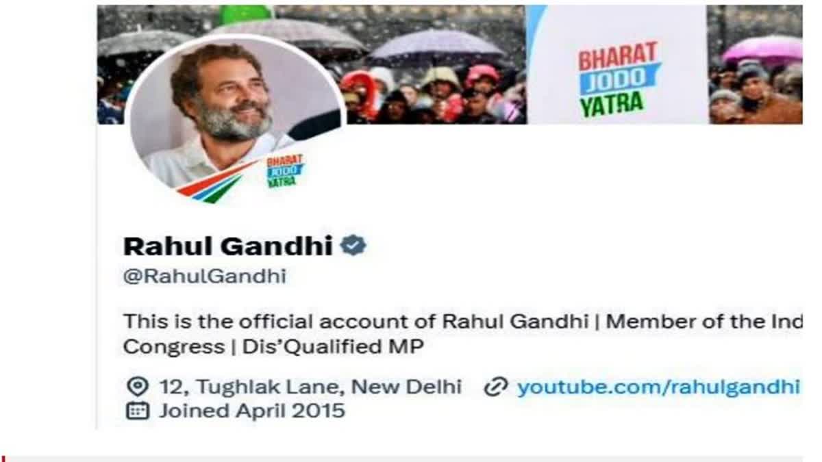 راہل گاندھی نے ٹویٹر بائیو کو اپ ڈیٹ کیا