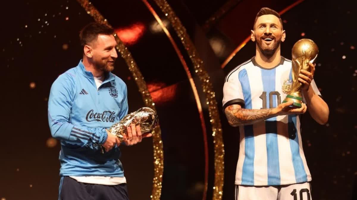 CONMEBOL museum  CONMEBOL  Lionel Messi s statue  Lionel Messi  Pele  Diego Maradona  ലയണല്‍ മെസി  കോണ്‍മബോള്‍  കോണ്‍മബോള്‍ മ്യൂസിയം  പെലെ  ഡീഗോ മറഡോണ  ഖത്തര്‍ ലോകകപ്പ്  qatar world cup