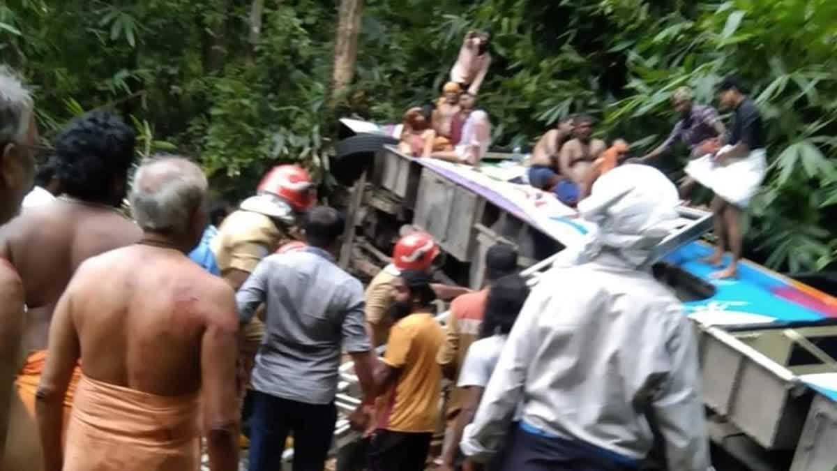 Bus carrying Sabarimala pilgrims falls in gorge