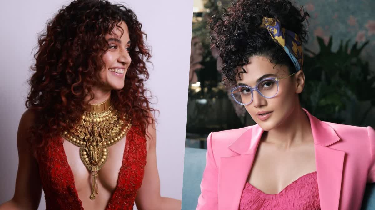 Complaint filed against Taapsee Pannu  Taapsee Pannu for wearing Laxmi necklace  Taapsee Pannu  Complaint filed against actress Taapsee Pannu  Taapsee Pannu for allegedly hurting religious  Taapsee Pannu wearing a neckpiece of Godess Laxmi  Taapsee Pannu at the Lakme Fashion Week 2023  Eklavya filed complaint against Munawar Faruqui  ലക്ഷ്‌മി മാല ധരിച്ച് തപ്‌സി പന്നു  ഏകവല്യ സിങ് ഗൗറാണ് തപ്‌സിക്കെതിരെ പരാതി നല്‍കിയത്  പ്‌സി പന്നുവിനെതിരെയുള്ള പരാതി  തപ്‌സി പന്നു