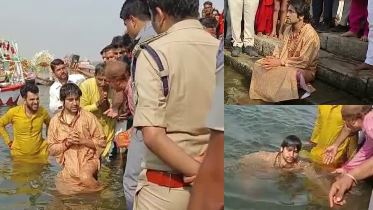 Dhirendra Shastri snan in Narmada river