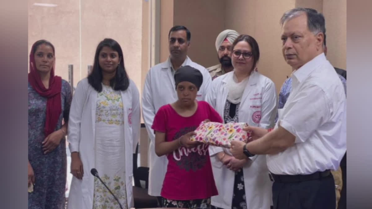 Donations made by staff of Bathinda AIIMS Hospital to make wigs for cancer sufferers