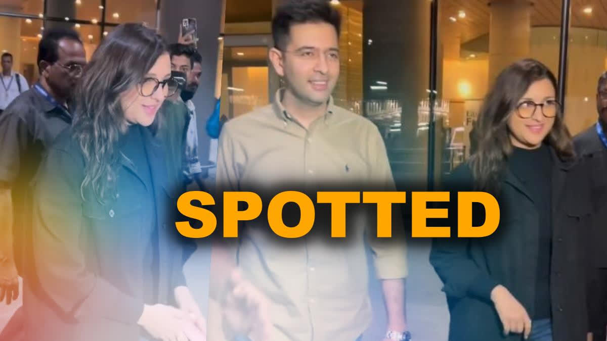 Parineeti Chopra Raghav Chadha at Mumbai airport