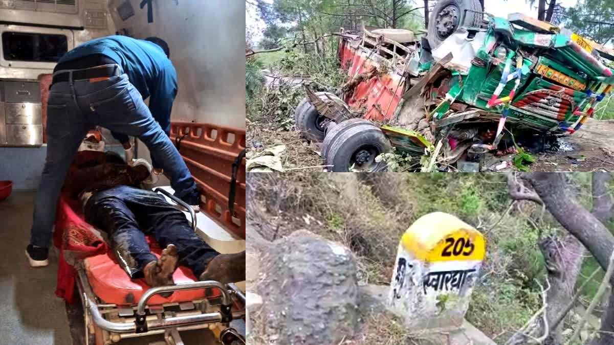 Truck fell into ditch near Panjpiri in Bilaspur