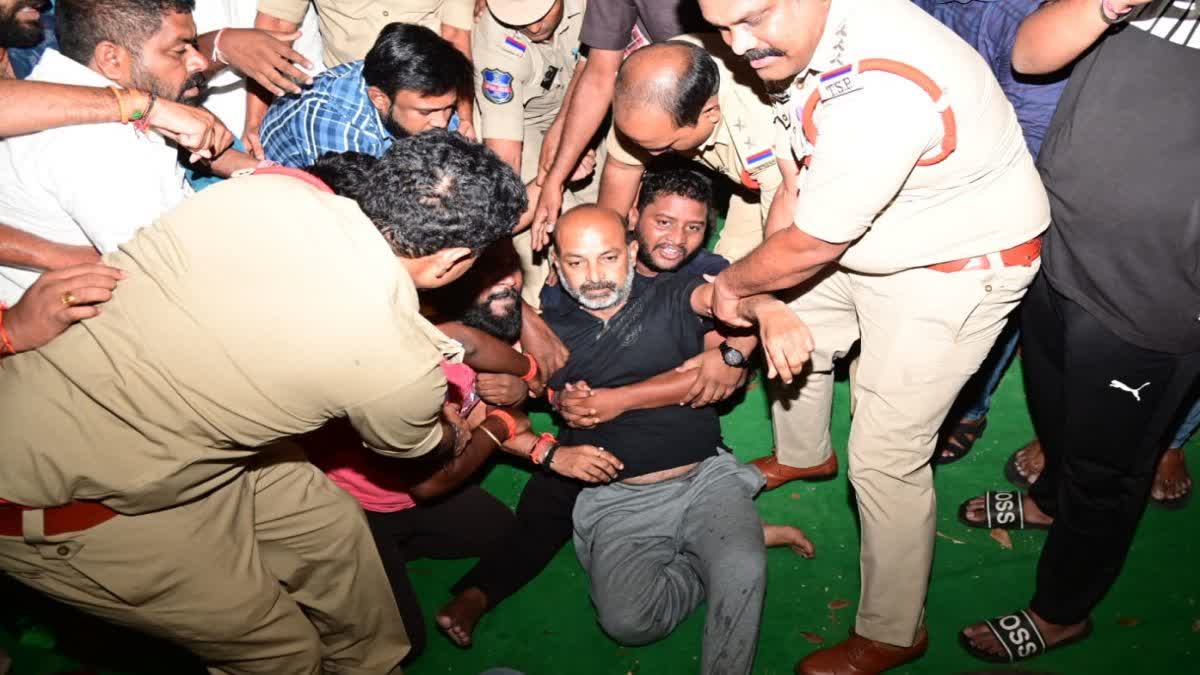 elangana BJP chief Bandi Sanjay detained by police from residence