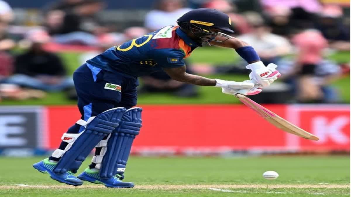 sri lankan batsman pathum nissanka bat broken by new zealand bowlers adam milne