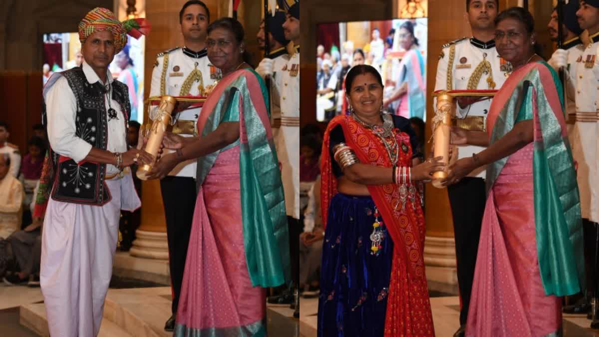 Ramesh Shanti Parmar receiving Padma Shri