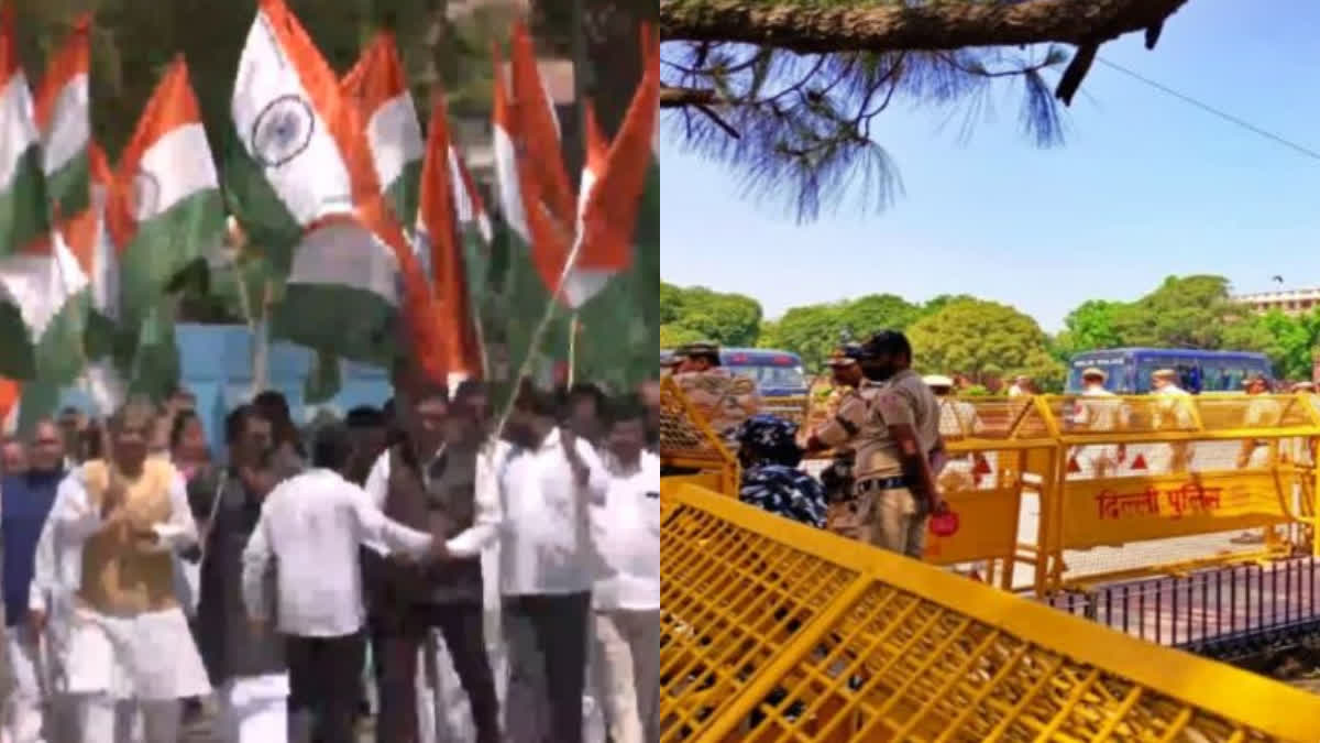 Opposition parties Tricolour March from Parliament  Tricolour March from Parliament  Tricolour March from Parliament new delhi