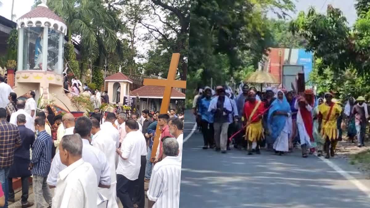 good friday  kudamaloor church kottayam  easter  jesus death  kudamaloor church  ദേവാലയങ്ങളിൽ തീർത്ഥാടക പ്രവാഹം  ഫാ ഡോ മാണി പുതിയിടം  ദുഃഖ വെള്ളി  നീന്തു നേര്‍ച്ച  കുടമാളൂർ പള്ളി  ഈസ്‌റ്റര്‍