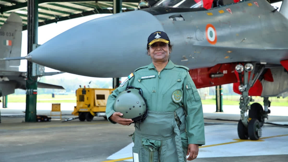 President who posed for the photographs before she took out a sortie in the frontline fighter jet - Sukhoi MKI is the second woman President to fly fighter jet.
