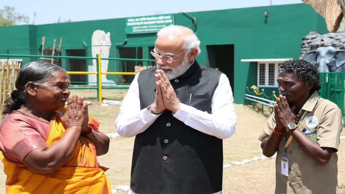 PM Modi meets Oscar winning documentary The Elephant Whisperers' couple Bomman and Bellie