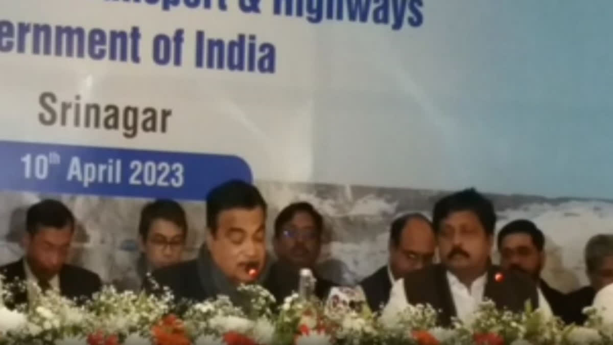 Union minister Nitin Gadkari in Jammu and Kashmir on Monday