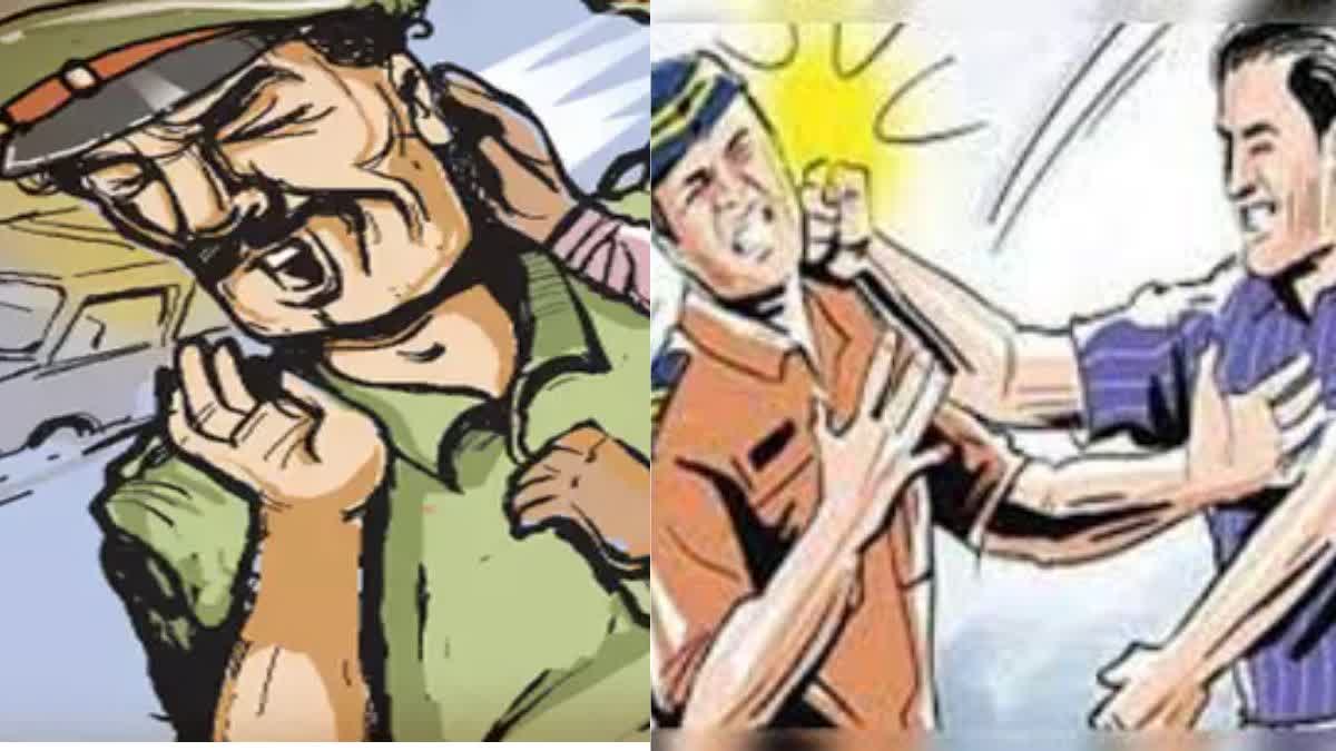 Husband Beaten Police In Thane