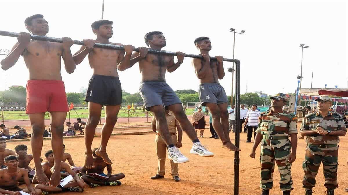 Agni veer Recruitment Rally at Rajiv Gandhi Sports Complex