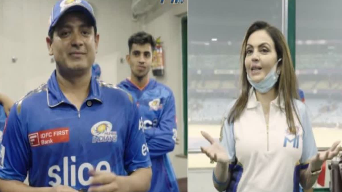 MUMBAI INDIANS OWNER NITA AMBANI ANNOUNCED DRESSING ROOM PLAYER OF THE MATCH AWARD TO PIYUSH CHAWLA