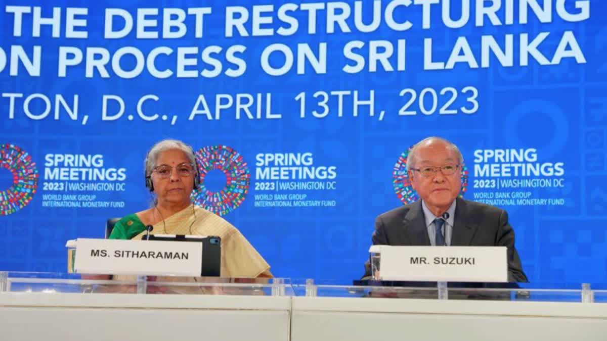 G20 agrees that debt restructuring must be speedily dispensed with FM Sitharaman  Global Sovereign Debt Roundtable IMF G20  Debt restructuring Sri Lanka Zambia Ghana Ethiopia  ധനമന്ത്രി നിര്‍മല സീതാരാമന്‍  കടക്കെണിയിലകപ്പെട്ട രാജ്യങ്ങള്‍ക്കായി ജി20  നിര്‍മല സീതാരാമന്‍  G20  FM Nirmala sitharaman  ഐഎംഎഫ്  ഡെറ്റ് റീസ്‌ട്രക്‌ചറിങ് ചര്‍ച്ച  വാഷിങ്‌ടണ്‍ വാര്‍ത്തകള്‍  news updates  latest news in washington