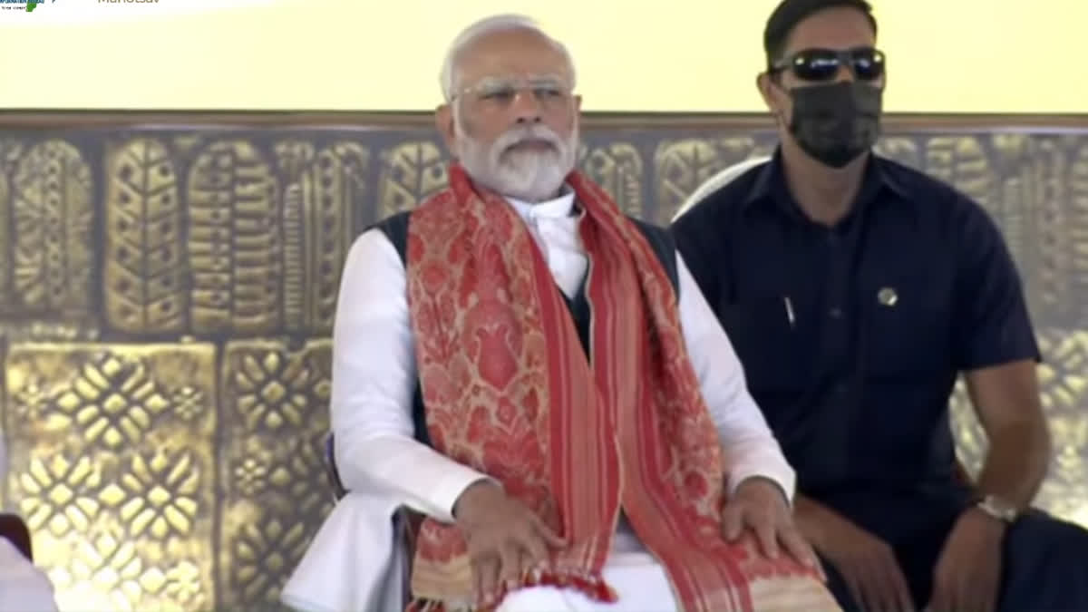 Modi inaugurates the first AIIMS medical facility which has come up at a cost of Rs 1,123 crore and the first one to be setup in the North East, besides inaugurating three more medical colleges in the state.