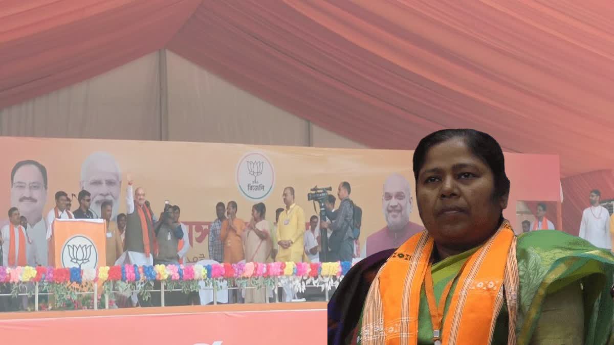 Centre Minister of State Pratima Bhoumik is prevented by Bengal Police before Amit Shah Rally in Suri