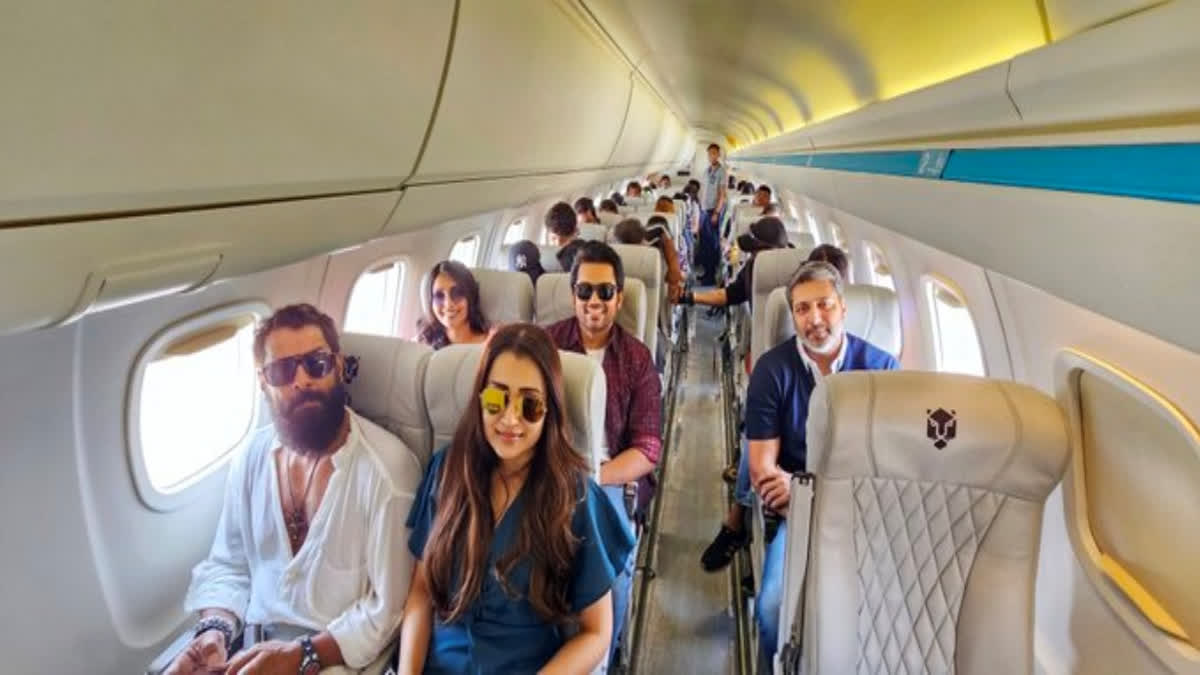 Cast of Ponniyin Selvan 2 kickstart promotional tour in private jet