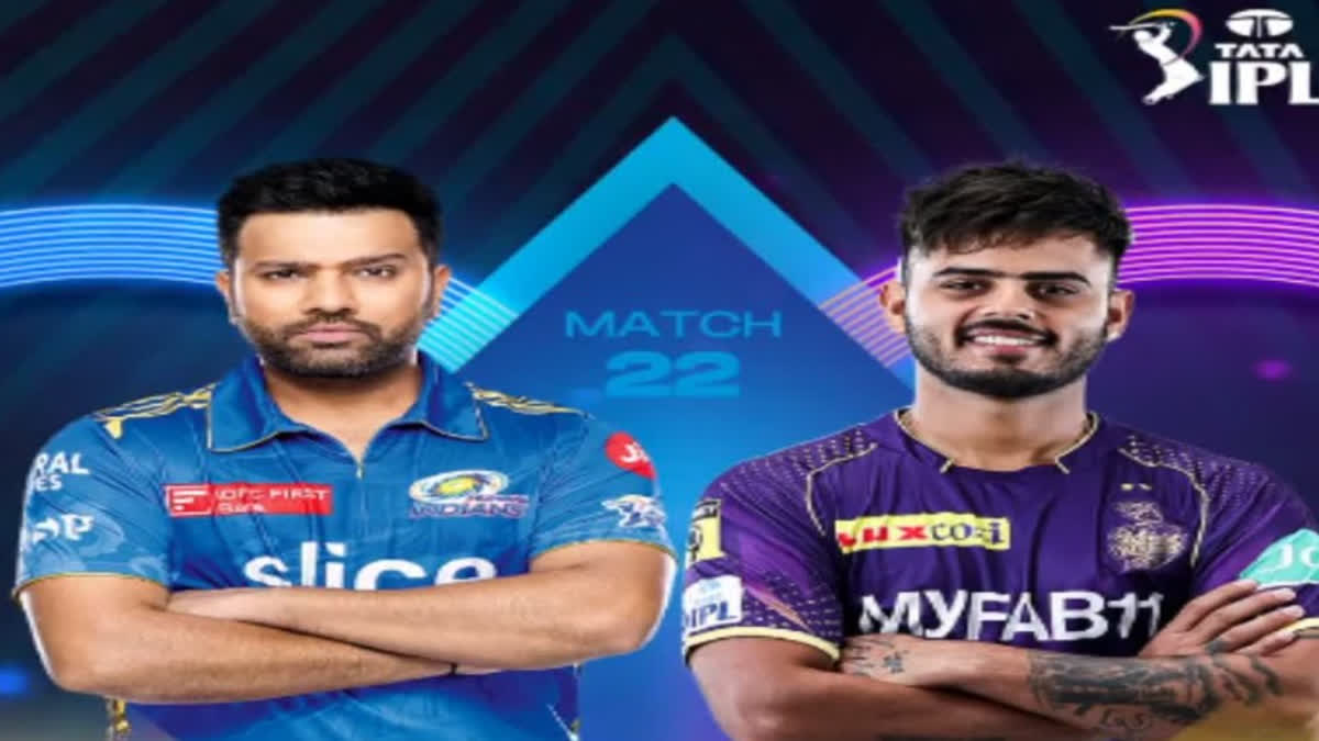 MUMBAI INDIANS VS KOLKATA KNIGHT RIDERS LIVE SCORE TATA IPL 2023 22ND MATCH WANKHEDE STADIUM