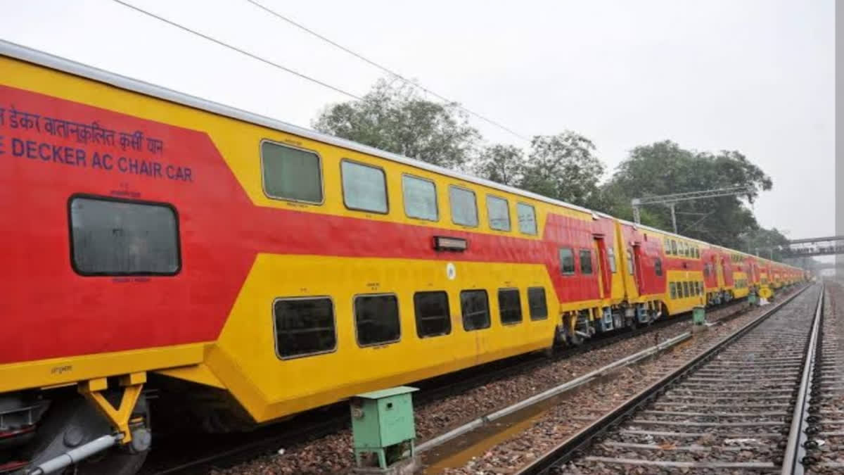 Smoke emanates from wheels of Delhi-bound double decker train