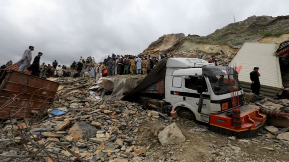 Landslide near Torkham border kills two, buries vehicles