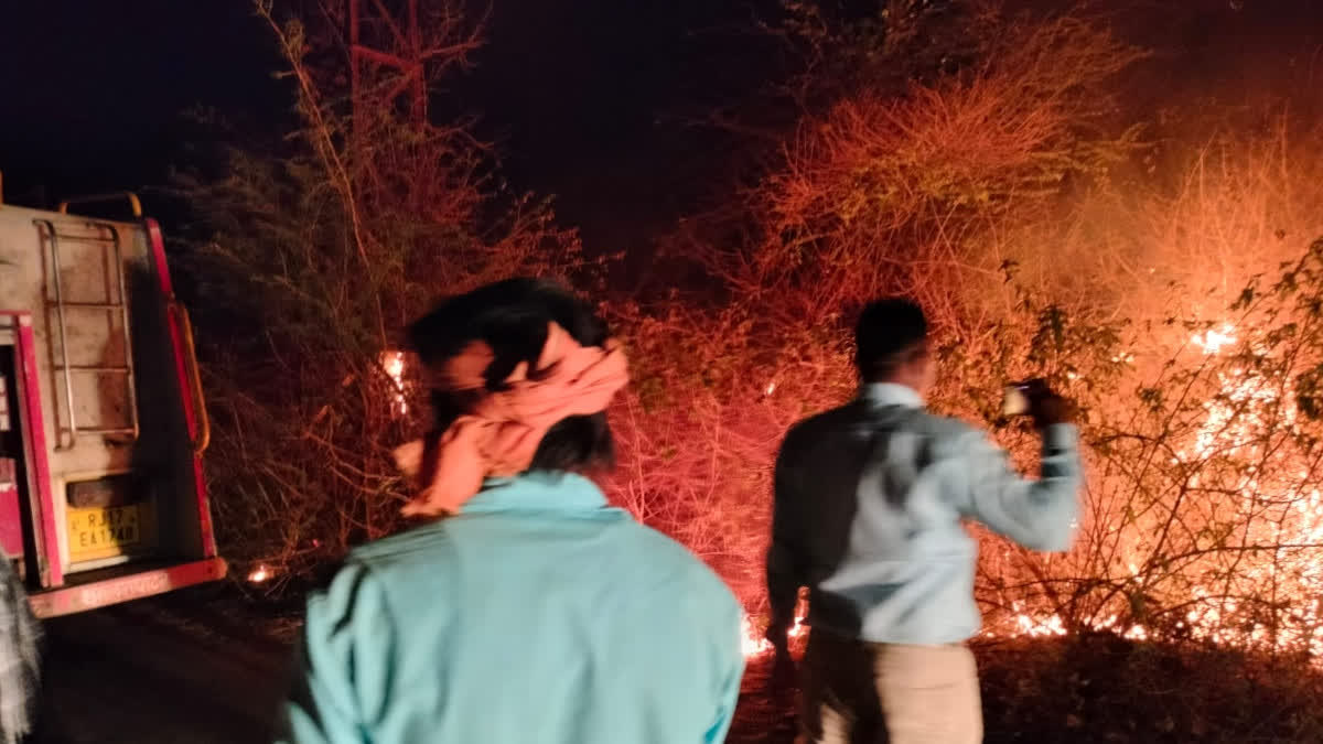 fire broke out in 2 places in Aravali range