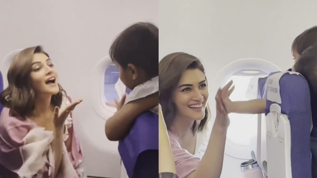 Kriti Sanon plays with baby on flight to Indore, fans call her the 'sweetest'