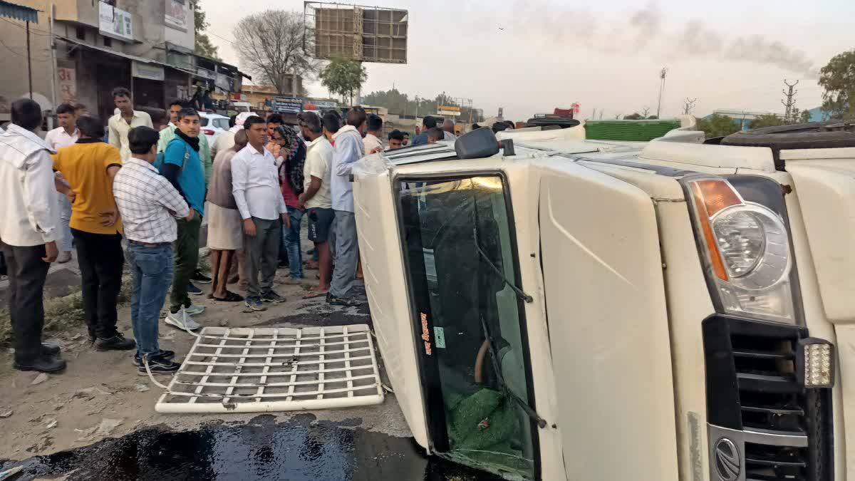 Car Overturned in Behror