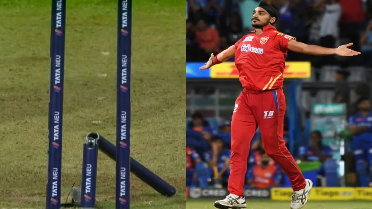 punjab kings arshdeep singh breaks middle stump