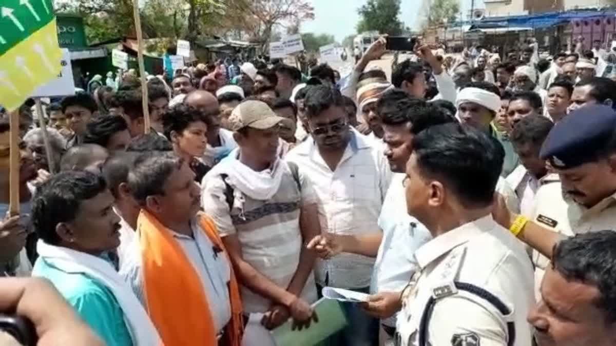 Tribal community protest in kanker