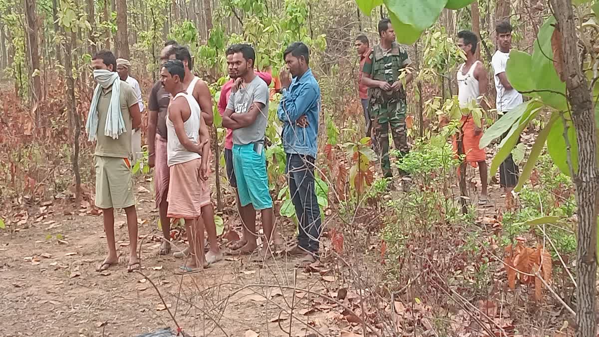 dead body of woman in forest