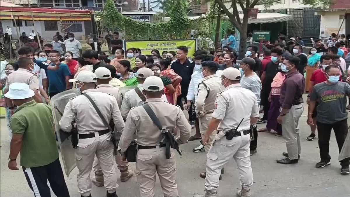 Clashes between police and protesters in Manipurs Churachandpur