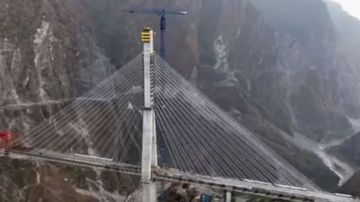 India's first cable-stayed rail bridge completed on Anji Khad at J&K's Reasi