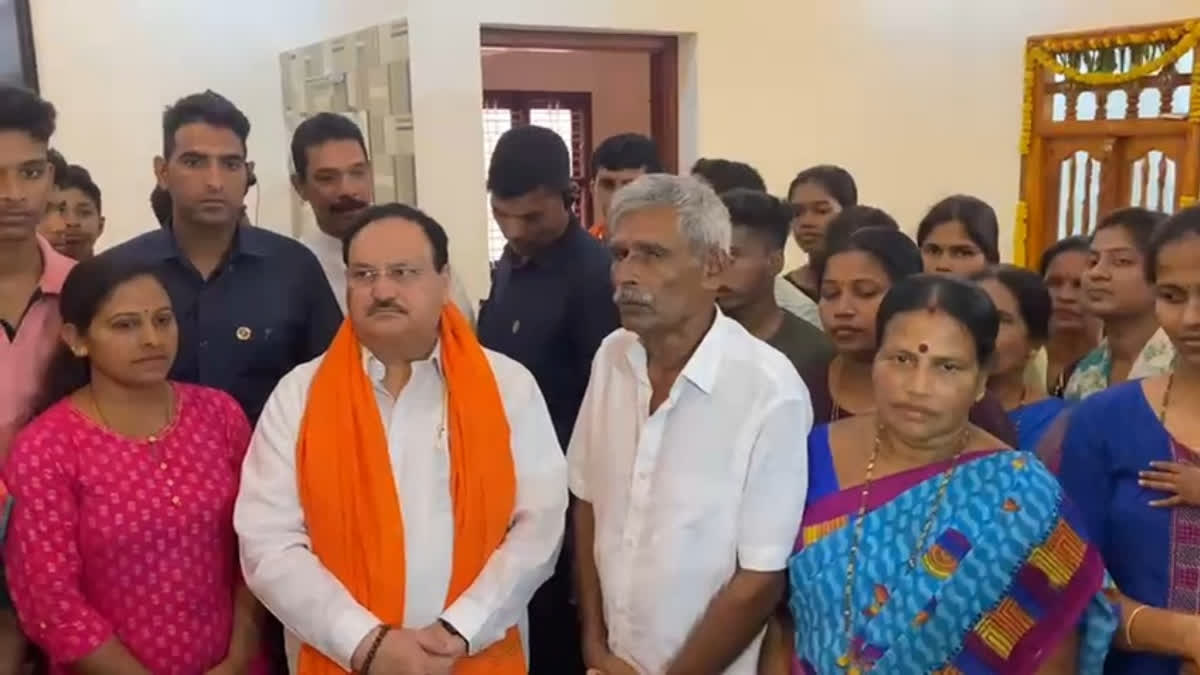 JP Nadda pays visit to slain BJP Yuva Morcha leader Praveen's residence in Karnataka