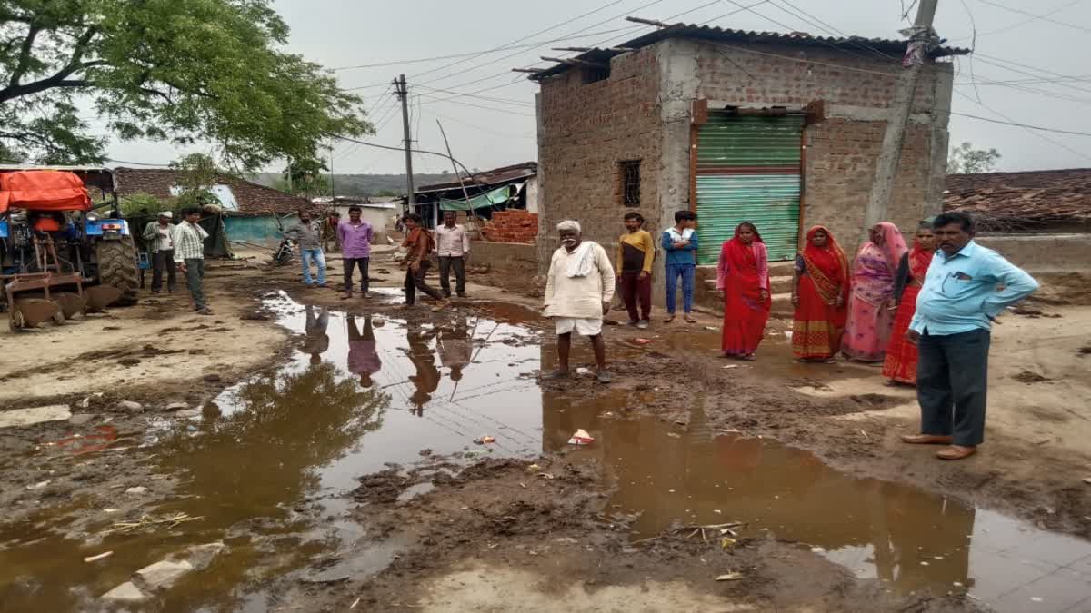 Road dug for laying pipeline