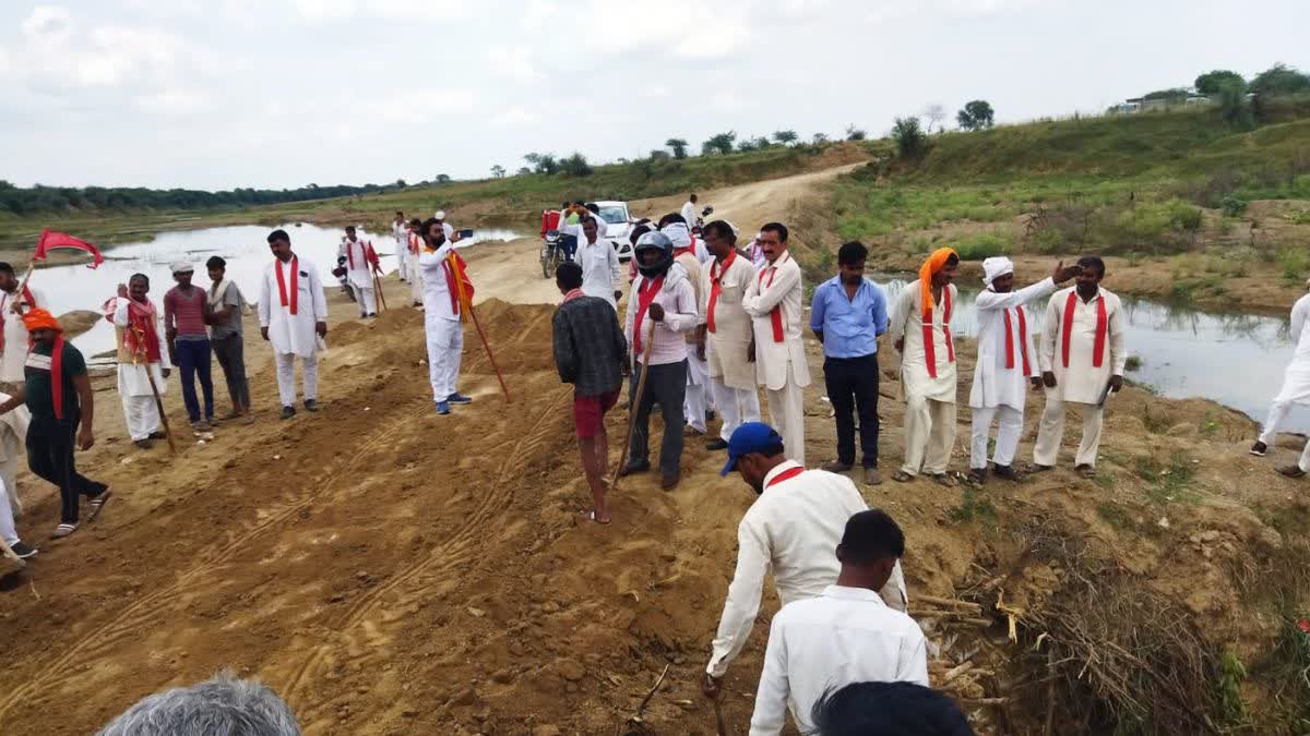 Action on breaking bridge and road in Hamirpur