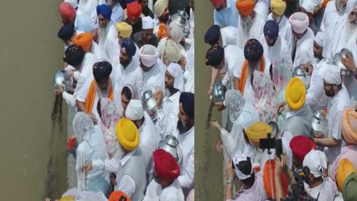 The family buried the ashes of former Chief Minister Parkash Singh Badal at Kiratpur Sahib