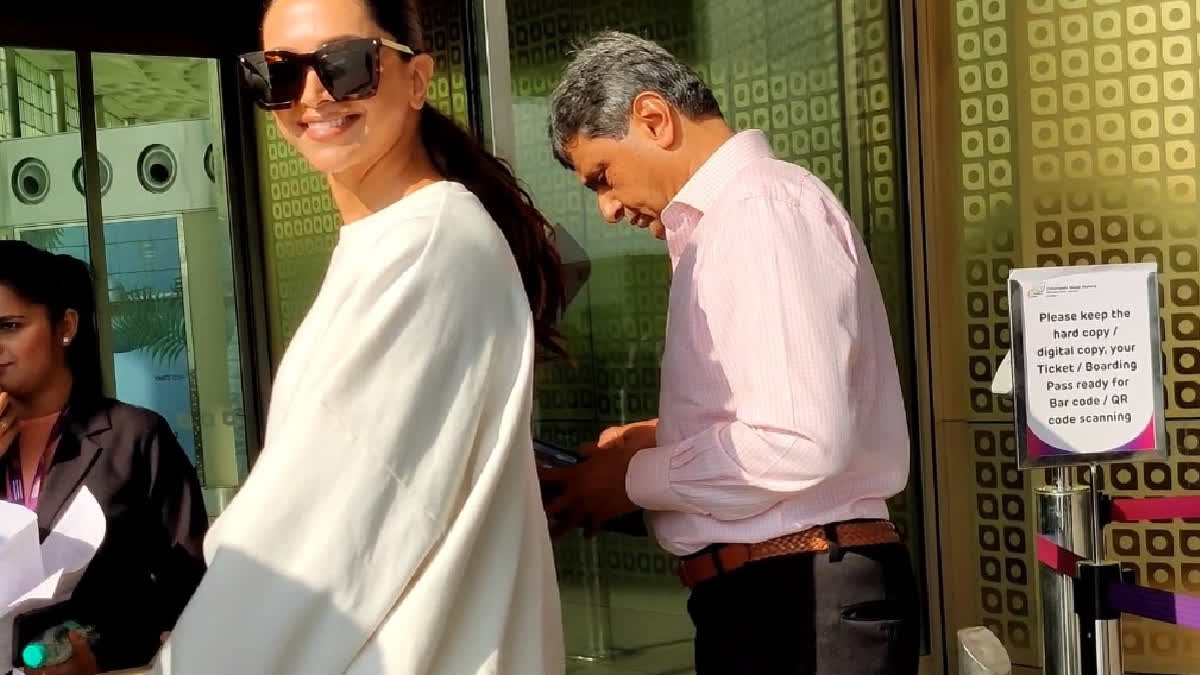 Deepika Padukone is a sight in white, spotted with dad Prakash Padukone at Mumbai airport