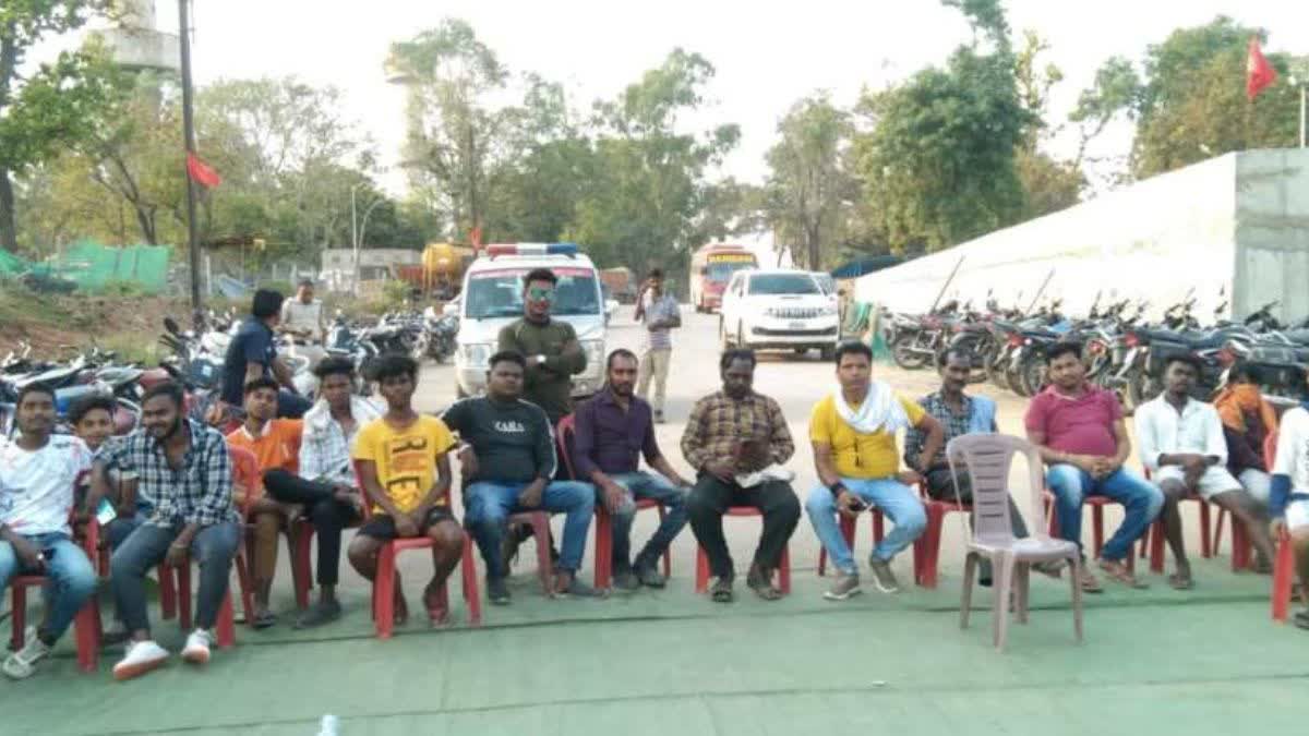 protest in front of Balco Plant