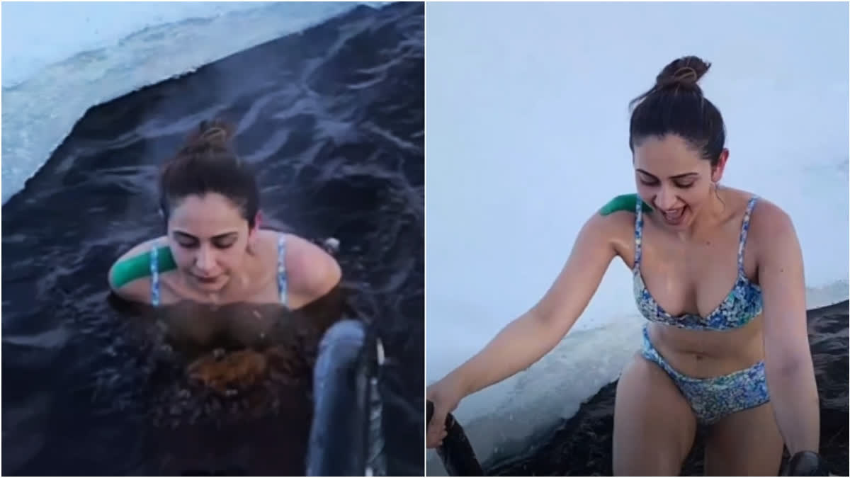 Rakul Preet Singh takes cryotherapy in minus 15 degrees Celsius wearing  blue bikini