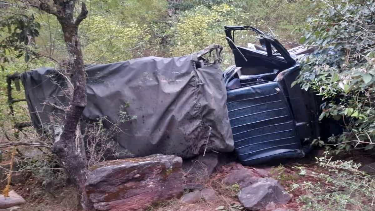 Army vehicle falls into gorge