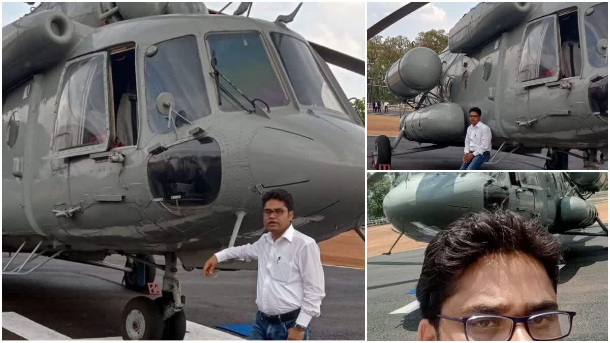 Pharmacist take a selfie with president helicopter