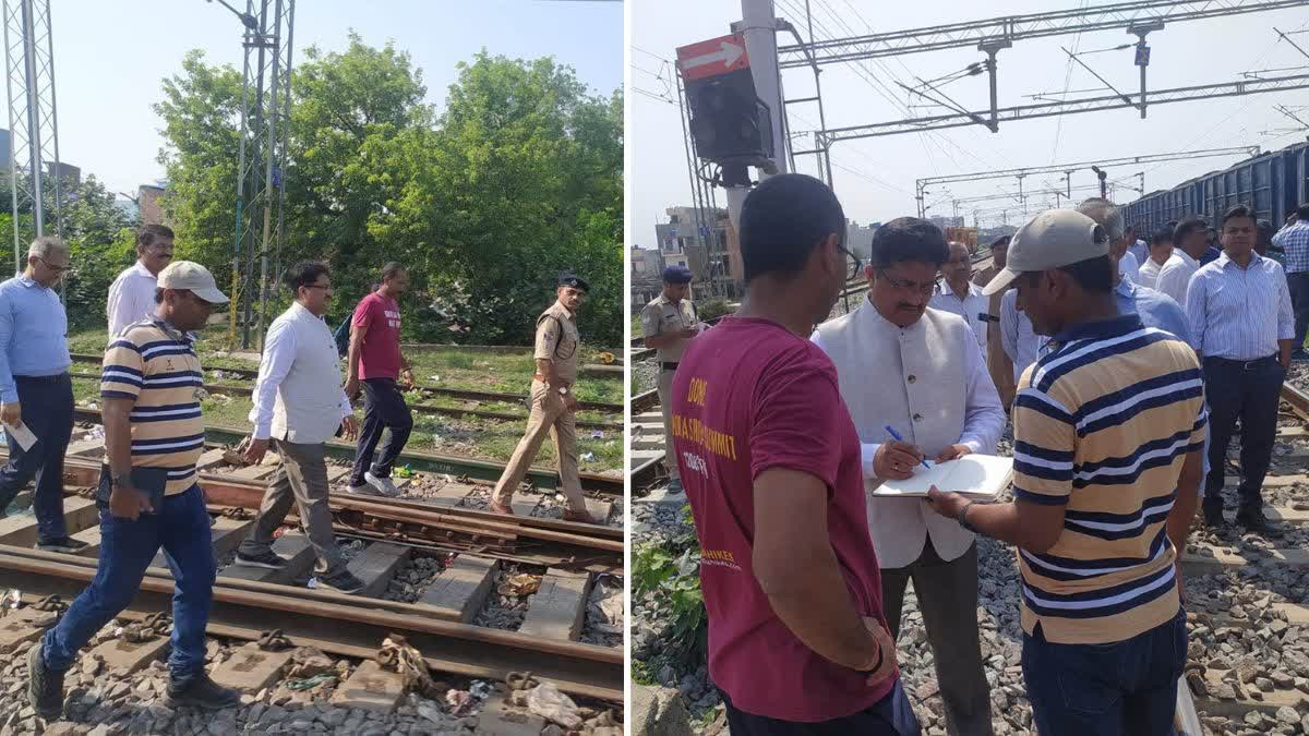 DRM walked for inspection  रेल ट्रैक का इंस्पेक्शन  डीआरएम सुरेश कुमार सपरा  डीआरएम ने पैदल चलकर इंस्पेक्शन किया  Dilkusha to Charbagh railway station  DRM Suresh Kumar Sapra  पूर्वोत्तर रेलवे की सीनियर डीसीएम रेखा शर्मा