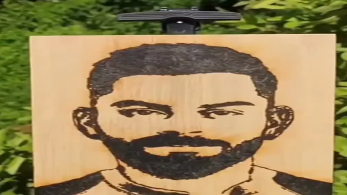 Etv BharatSunlight Artist Made Virat Kohli Photo