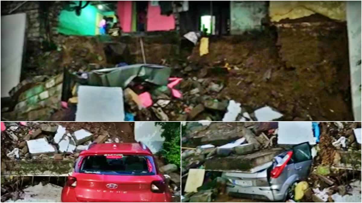 Houses collapsed due to rain